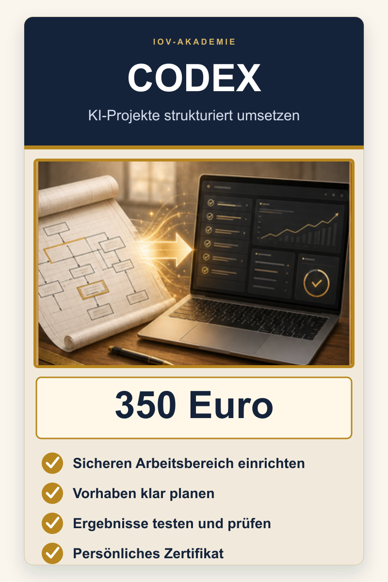 Codex-Kurs für strukturierte Behördenprojekte
